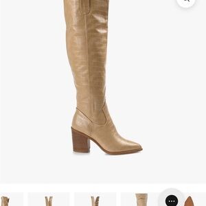 Journee Collection Beige Over the Knee Boots